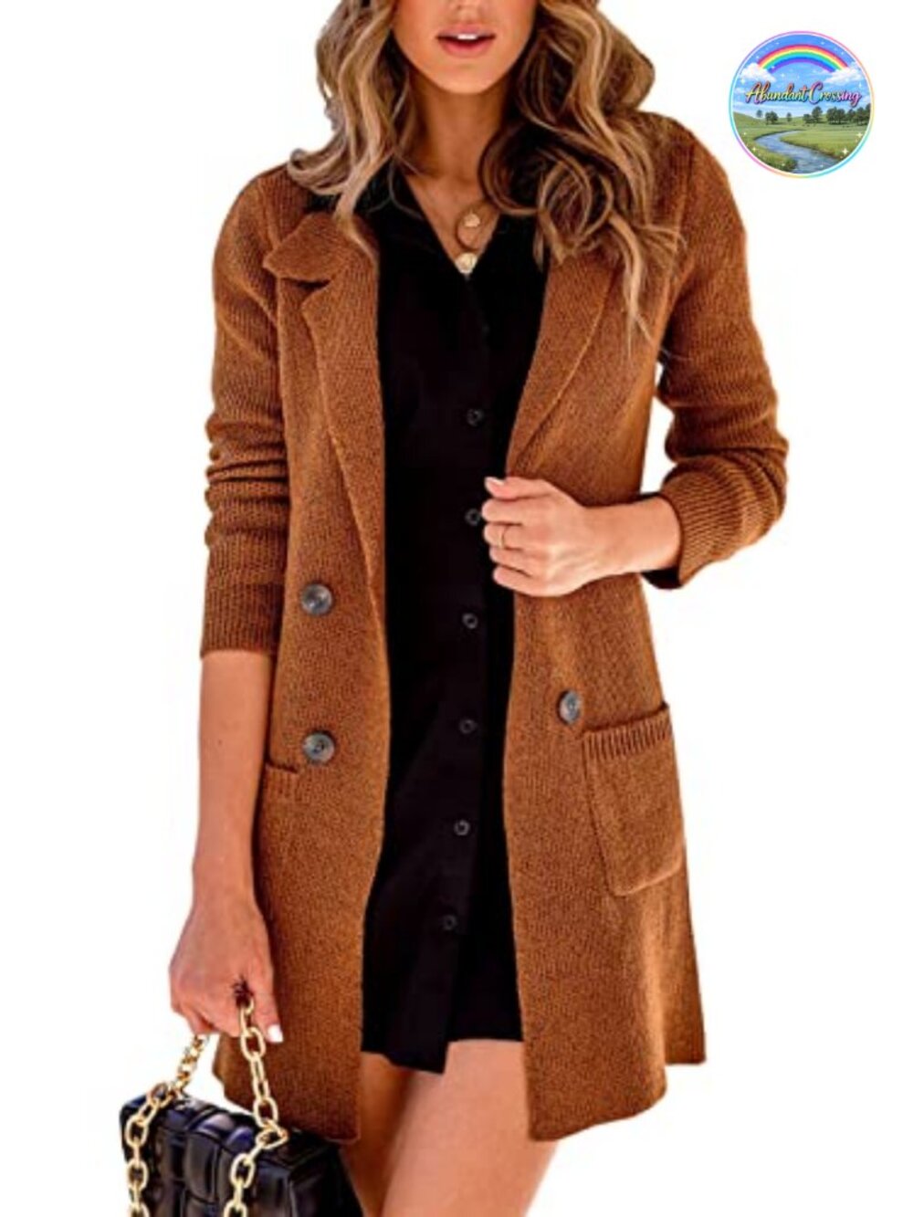 Viscose Blend Open Front Knit Cardigan Long Sleeve